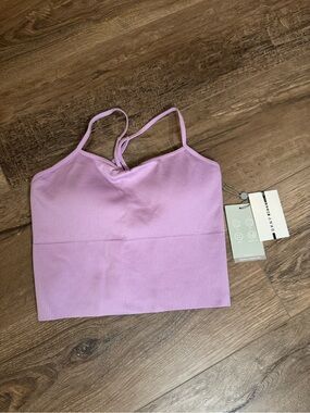 DKNY Lilac Ribbed Cropped Cami Tank